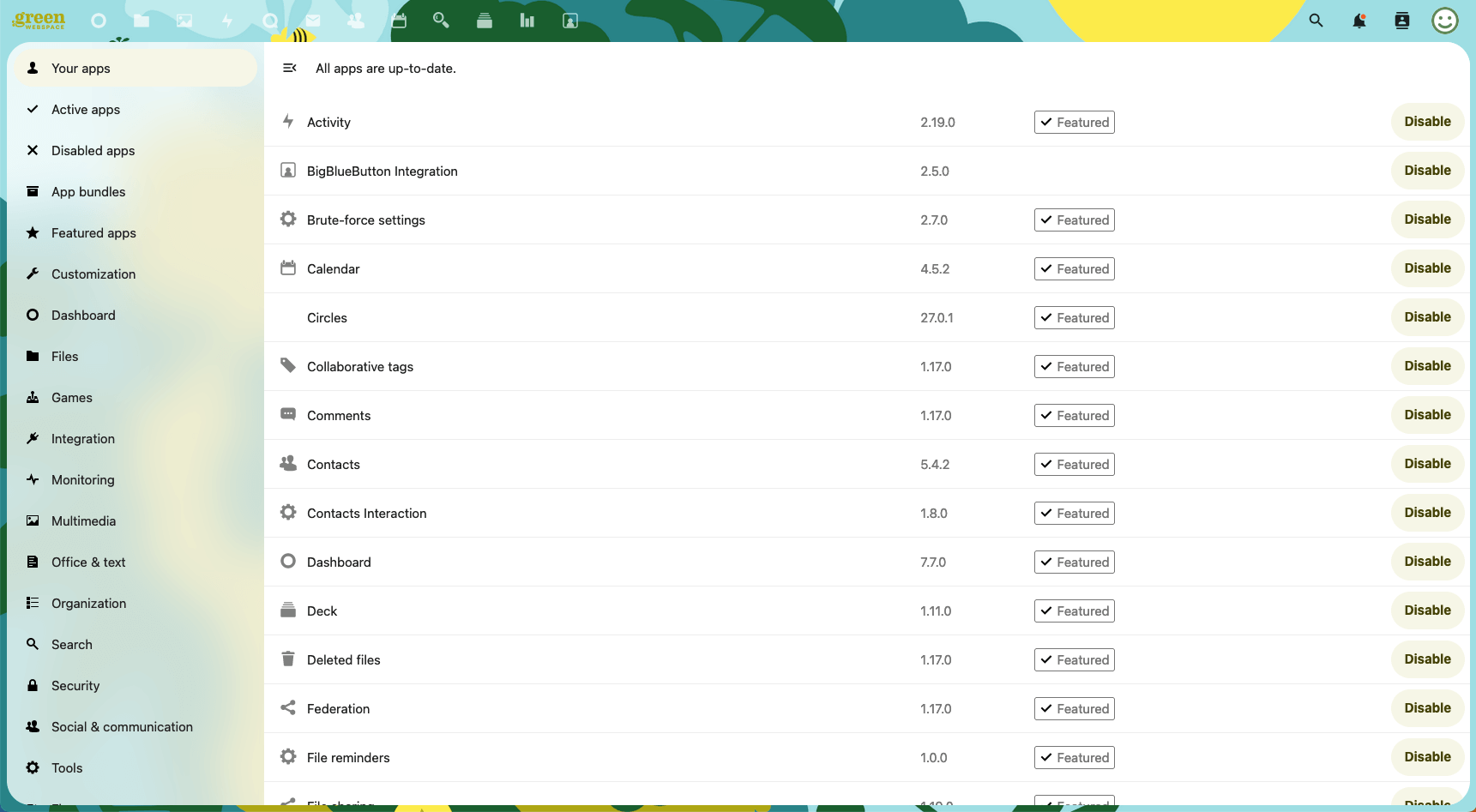 Nextcloud Administration Settings